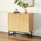 EYYTHUNG Fluted Cabinet with Storage, Sideboard Buffet Cabinet with Adjustable - Image 2