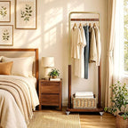 Taitiy Clothes Rack Solid Wood Coat Rack, Metal and Solid Wood Combination - Image 7