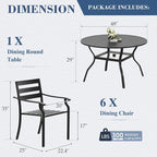 HOMREST 7 Piece Outdoor Patio Dining Set - Image 3