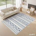 cotiled 6x9 Area Rugs for Living Room: Boho Washable Rug for Dining Room | - Image 9