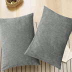 CaliTime Decorative Throw Pillow Covers 26 X 20 Inches Medium Grey | Pack of 2 - Image 5