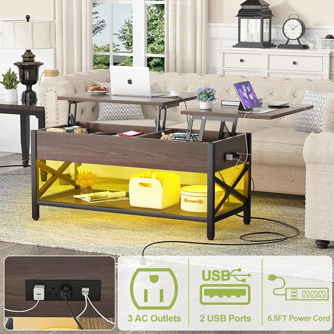 Aheaplus Coffee Table, Lift Top Coffee Table - Image 5