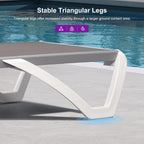 PURPLE LEAF Patio Chaise Lounge Chair Set Outside Aluminum Plastic Stackable - Image 7