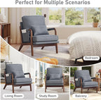 ANJ Mid Century Modern Accent Chair, Lounge Reading Armchair - Image 7