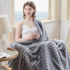 NEWCOSPLAY Fleece Ribbed Cozy King Blanket - Image 8