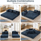 Korser Folding Convertible Sofa Bed, Corduroy Upholstered Boneless Couch - Image 4