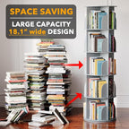 SpaceAid 5 Tier Rotating Bookshelf Tower, Spinning Bookcase Lazy Susan - Image 3