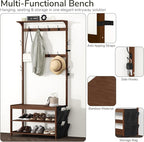 AMBIRD Hall Tree with bench and shoe storage, Entryway Bench with shoe storage - Image 5