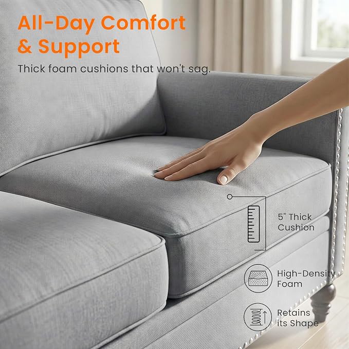 Living Room Sofa Sets 3 Piece, Modern 3 Seater Sofa and Loveseat Couch and - Image 4