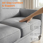 2 Piece Living Room Sofa Sets, Modern 3 Seater Couch and Armchair Sets - Image 5