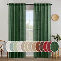 MIULEE Emerald Green Linen Curtains 52x84 Inch Long by MIULEE