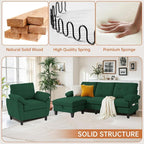 2 Piece Sectional Sofa Set, 3 Seat L Shaped Couches - Image 3