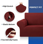 Stretch Oversized Couch Covers for Sofa Slipcover, Dark Red | 1-Piece Washable - Image 7