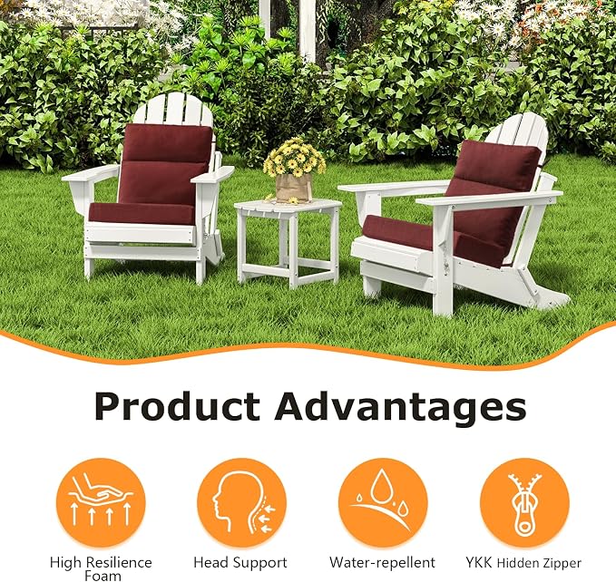 Unimatta Sunbrella Outdoor High Back Chair Cushion Seat Pads, 44 x 21 Inch - Image 3