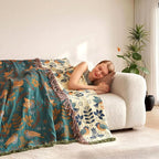 LUTBM Boho Throw Blanket for Couch 100% Cotton Soft Birds and Floral Double - Image 9