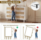 FUQARHY 6 Drawer Dresser Rattan Dresser Modern Chest - Image 7