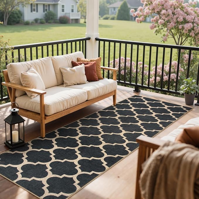 Lahome Moroccan Easy Jute Runner Rug, Geometric Trellis Woven Long Carpet - Image 7