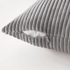 MIULEE Soft Corduroy Decorative Throw Pillow Covers Neutral Grey 18x18 | Set of - Image 6