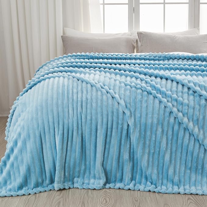 NEWCOSPLAY Fleece Ribbed Cozy King Blanket by NEWCOSPLAY