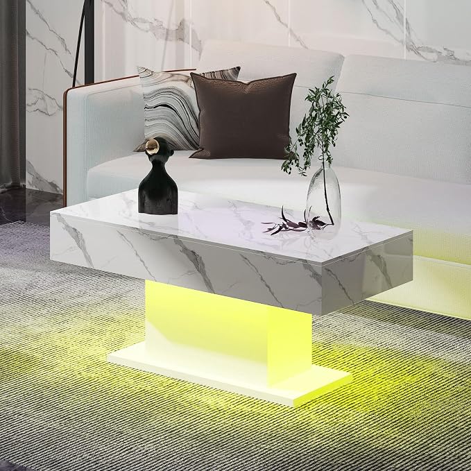 HedoAjim Led Coffee Table for Living Room, Living Room Table Rectangular Center - Image 9