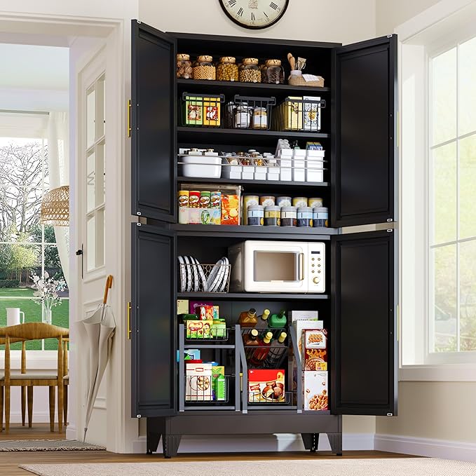 GAIOUS 75.2" Tall Metal Pantry Cabinet, Storage Cabinets by GAIOUS