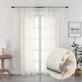 2 Panels Ivory Sheer Curtains 72 Inches Length Window Treatment by OVZME