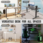 Veken 63 Inch Electric Standing Desk, Height Adjustable Sit Stand Up, Wood - Image 8