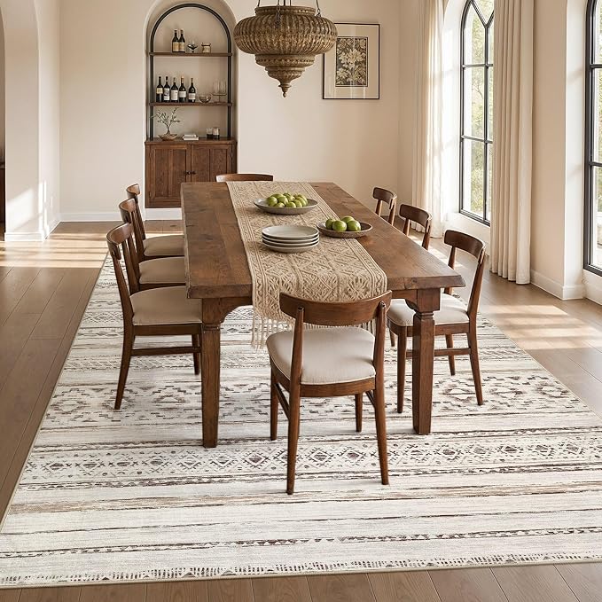cotiled Boho 10x14 Area Rug for Living Room: Large Moroccan Washable Rug | - Image 7