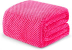 Exclusivo Mezcla Soft Waffle Fleece Bed Blanket Queen Size, Hot Pink | by ExclusivoMezcla