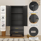 erosoei 71" H Metal Pantry Storage Cabinet, Office File Cabinets - Image 3