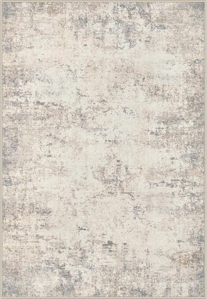 8x10 Area Rug Living Room: Modern Washable Soft Carpet Brown Beige | - Image 8