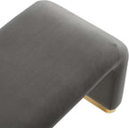 Modway EEI-6734-BRA-STG Koda Performance Velvet Waterfall Long Bench, Brass - Image 8