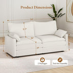 Vesgantti 74" Loveseat Sofa for Living Room, Comfy Cloud Couch Deep Seat - Image 2