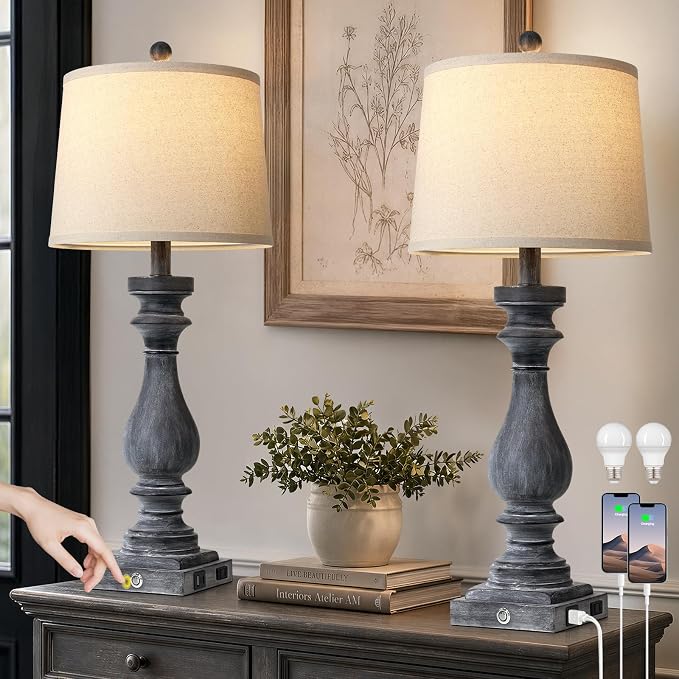 Cinkeda 29" Tall Farmhouse Table Lamp by Cinkeda