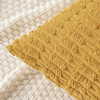 MIULEE Corduroy Decorative Throw Pillow Covers 18x18 Yellow Pack of 2 | Soft - Image 2