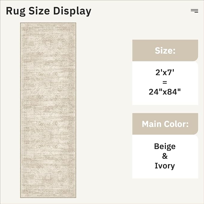 Soalmost Runner Rug 2x7 Washable Non-Slip Hallway Rugs - Image 5