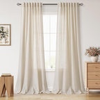 Cream Beige Curtains 90 Inches Long by Nanspring