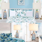 Ruzectt 25.5" Coastal Glass Table Lamps Set of 2, 3-Way Dimmable Touch Control - Image 5