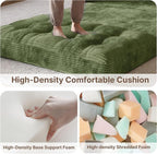 Gizoon Convertible Futon Sofa Bed, Aesthetic Portable Corduroy Sleeper Sofa - Image 5