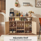 Lerliuo Rattan Wine Cabinet - Image 4