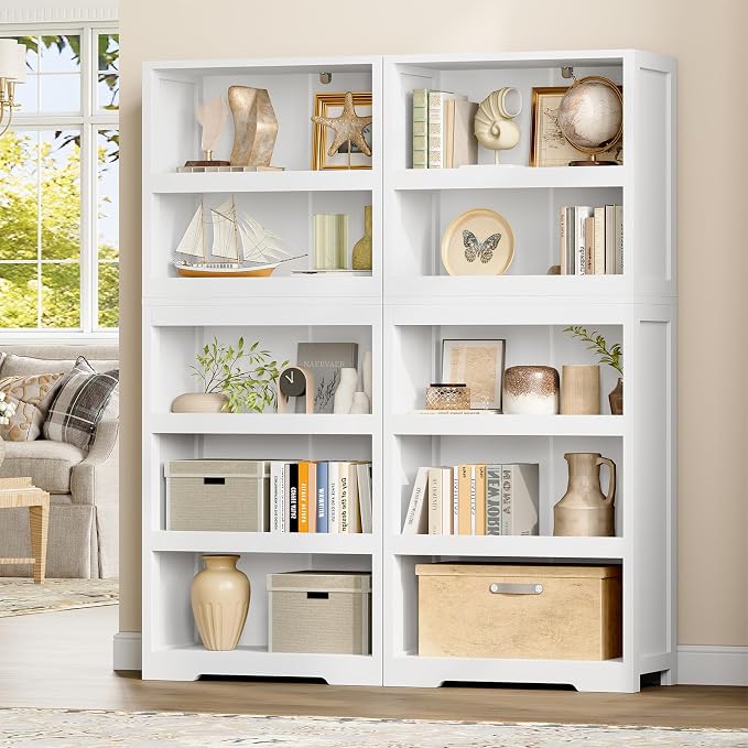 TEENFON 64.2" Bookcase, 5-Tier Open Bookshelves and Bookshelf, Freestanding - Image 3