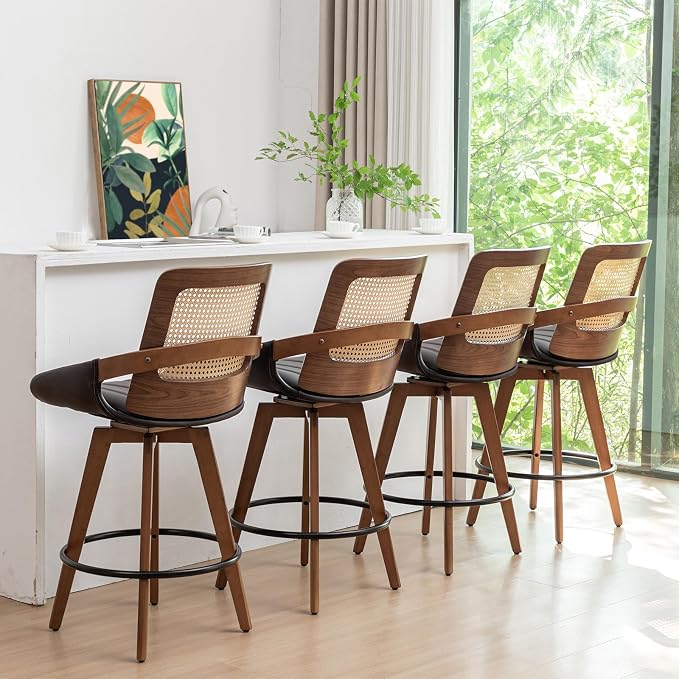 Set of 4 Bar Stools Counter Height - Image 6