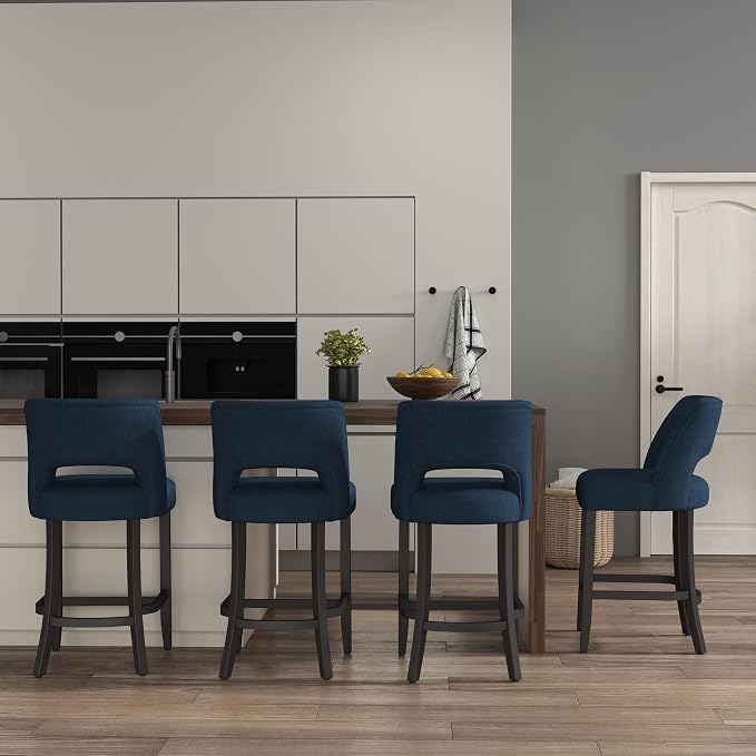 VKNOW Bar Stools Set of 2, Modern Counter Height Bar Stools - Image 4