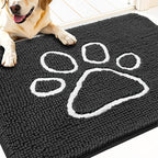 OLANLY Dog Door Mat for Muddy Paws 34x21, Paw Print Design Chenille Mud Mat | by OLANLY
