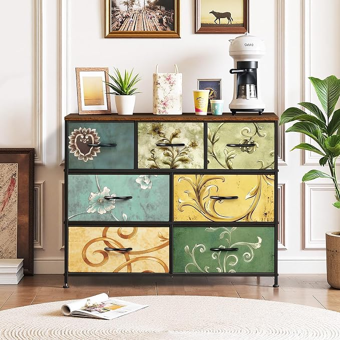 7-Drawer Dresser for Bedroom, Anti-Tip Wide Storage Organizer Fabric Chest of - Image 2