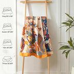 LUTBM Boho Throw Blanket 100% Cotton Soft Bed Throw Twin Lightweight Summer - Image 5