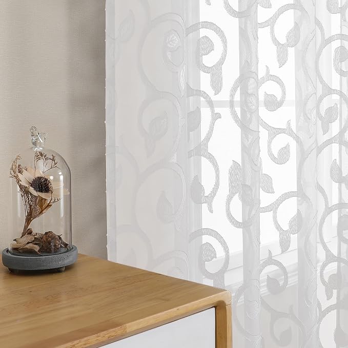 Furman White Sheer Curtains Valances - Image 4