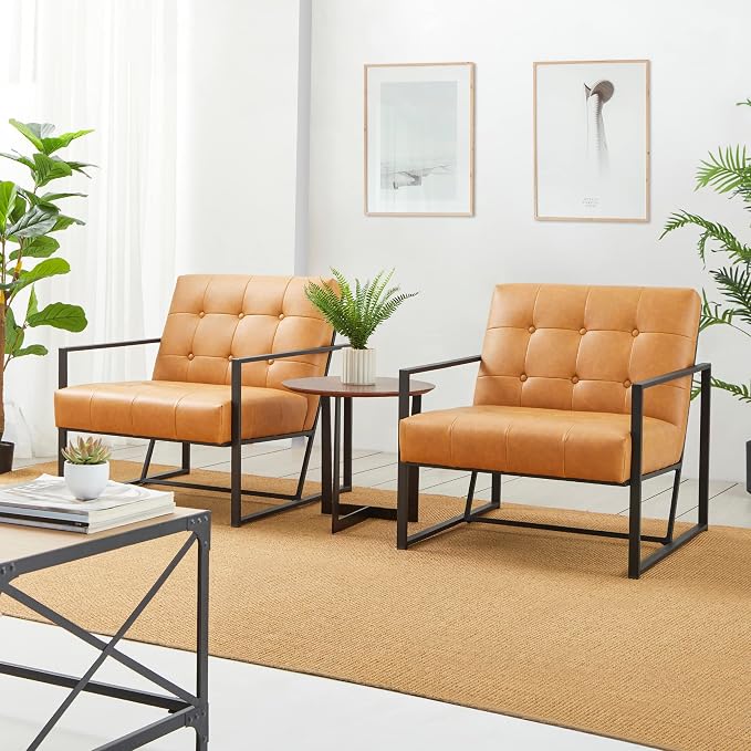 Glitzhome Mid Century Modern Accent Chair, Modern Living Room Chairs - Image 4