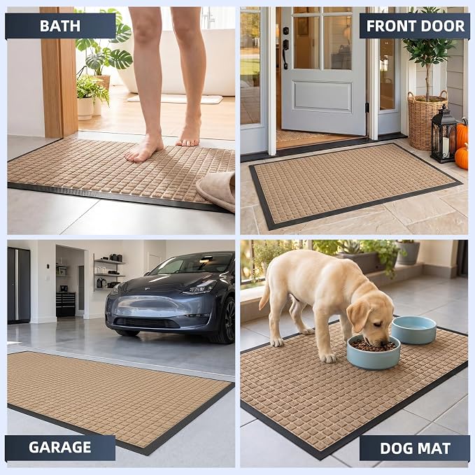 Front Door Mat Outside Entrance, Heavy Duty Waterproof Doormat | 35.5"x24" - Image 8