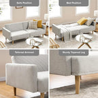 mopio 76.4" Futon Sofa Bed, Sleeper Sofa, Mid Century Modern Futon Couch - Image 5